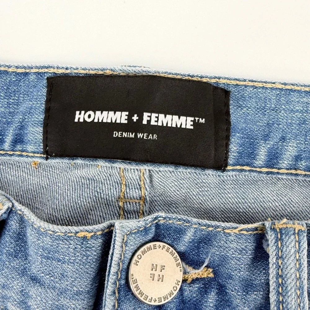 Homme +‎ Femme Light Wash Skinny Jeans Size 26 Blue Denim Stretch Streetwear